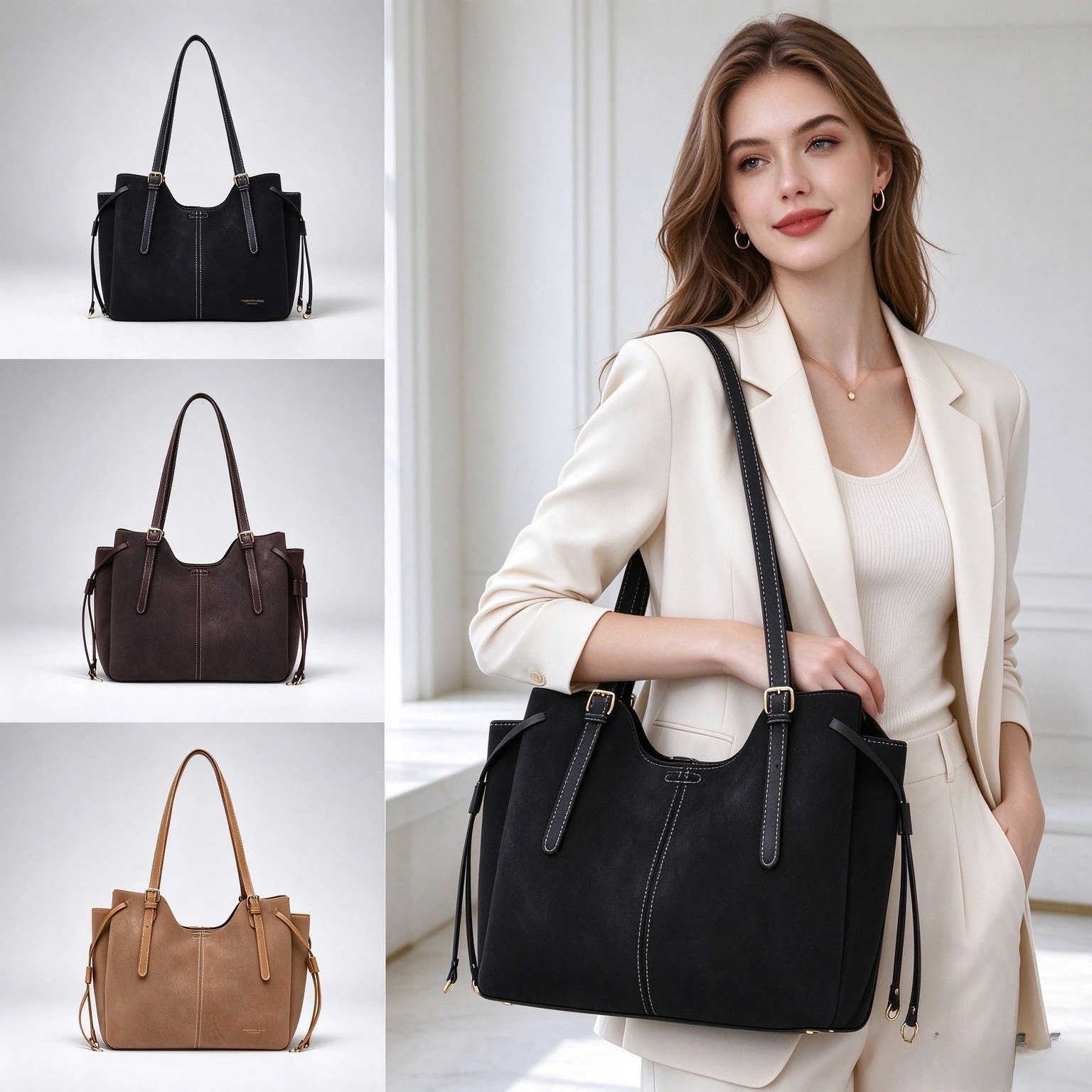 Leatherwork Designs - Luxury Women Tassel Tote Bag Designer