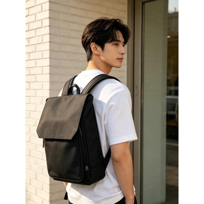 High Quality Flap PU Leather L - Leather Work Rucksack Mens ulasan dan harga