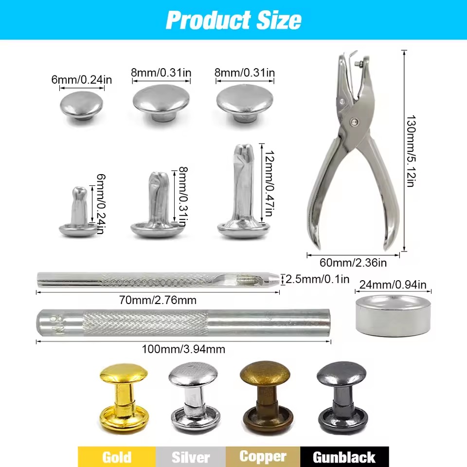 Metal Double Cap Rivets Stud R - Rivet Setter Tool ulasan dan harga